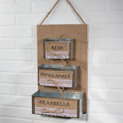 Burlap Beach Wall Holder