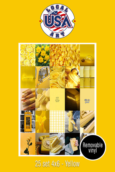 "Hello Yellow" Aesthetic Wall Collage Set of 25