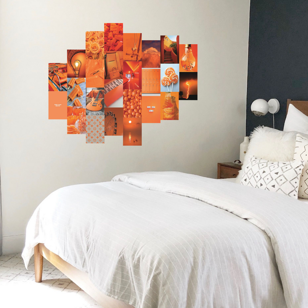 "Overflowing Orange" Aesthetic Wall Collage Set of 25
