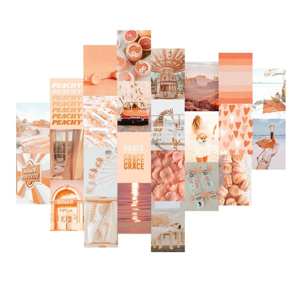 "Pretty Peach" Aesthetic Wall Collage Set of 25