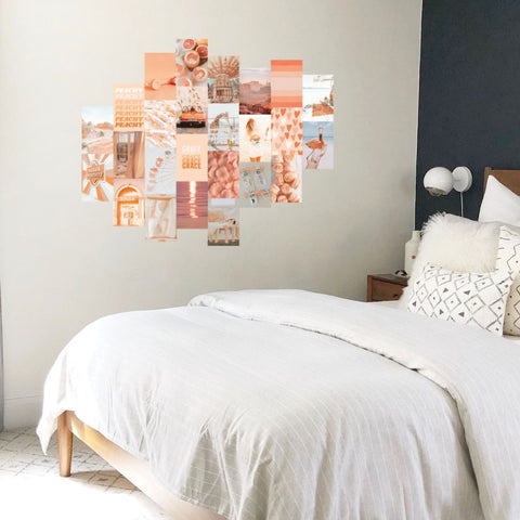"Pretty Peach" Aesthetic Wall Collage Set of 25