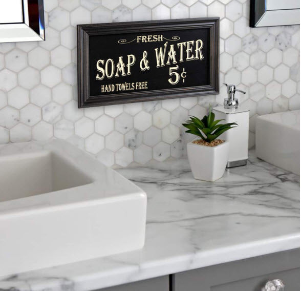 Vintage Soap & Water Sign