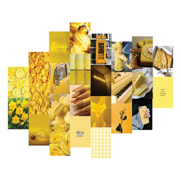 "Hello Yellow" Aesthetic Wall Collage Set of 25